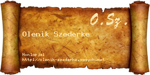Olenik Szederke névjegykártya